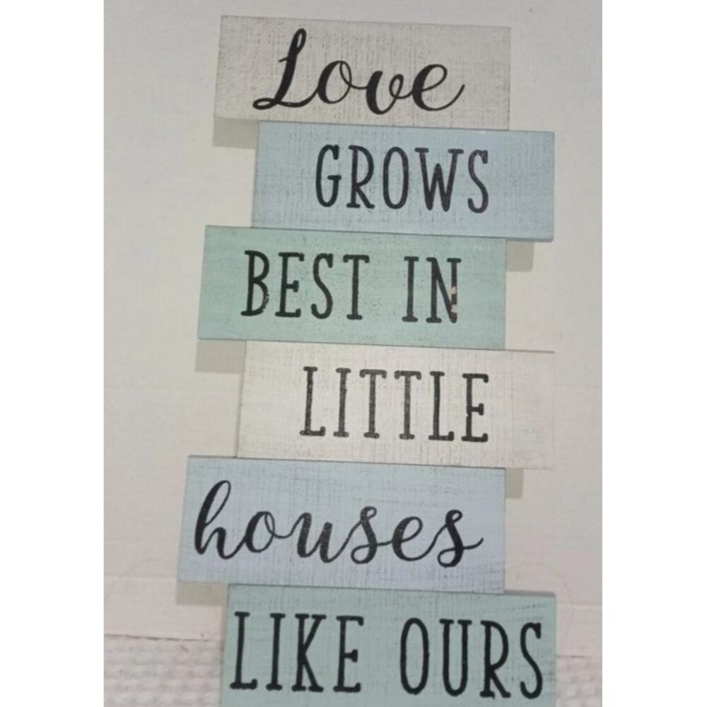 Rustic Solid Wood  Shiplap Wall Sign Love Grows Best In Little House Like Ours